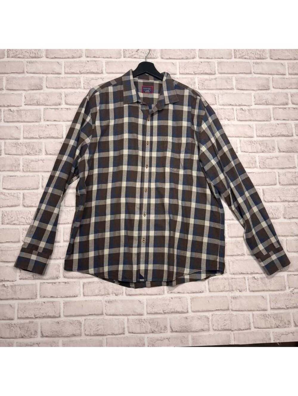 UNTUCKit Brown Plaid Button Down Shirt Long Sleeve Men's XL